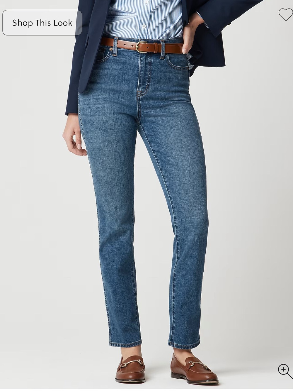 J. Crew Factory Mid-Blue Straight-Leg Jeans